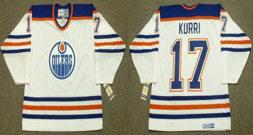 2019 Men Edmonton Oilers #17 Kurri White CCM NHL jerseys